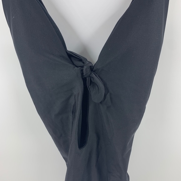 Enjoy The Sunshine Womens Medium Swimsuit Keyhole Bow Strappy Black NEW - Picture 9 of 9